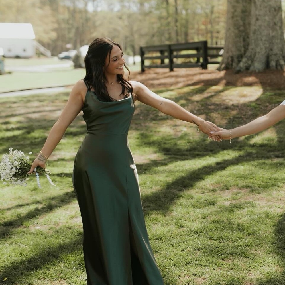 Birdy Grey Elegant Green Satin Dress